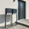 Metzler voľne stojaca poštová schránka pre bytový dom antracitová s nerezovým lištovaním | Oltmann