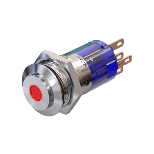 f063e6ca-b946-44d2-890b-f6268a395c59 Metzler - tlačidlo 16 mm - LED bodové osvetlenie červené - IP67 IK10 - nerezová oceľ - vystupujúce - spájkovacie kontakty