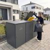 Metzler box na odpadkové koše | 2dílná s balíkovou schránkou | Extra velký objem | Z hliníku | Výškově nastavitelné nožky | Antracitová