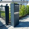 Metzler balíkový box s osadenou strechou | personalizovaný gravírovaním | štítok z nehrdzavejúcej ocele s menom | so schránkou na listy | Bispo 2