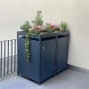Metzler box na popelnice s vegetační střechou | 2 kusy | 240 l | antracit RAL 7016 | z oceli | nerezová a masivní | dveřní madlo se zámkem
