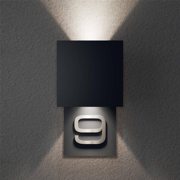 Metzler LED domové číslo | vonkajšie svietidlo s tabuľkou s domovým číslom | RAL 7016 antracit | Lumic