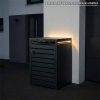 Metzler box na popolnicu | 1 ks | 240 l | antracit RAL 7016 | z ocele | s priehľadovým prúžkom | nerezová a masívna | kľučkou dverí so zámkom