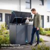 Metzler box na odpadkové nádoby | Bezdotykové ovládání pomocí nožního pedálu | 2x | 240l | Ocel s práškovým lakováním | RAL 7016 antracitová