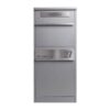Balíková schránka Bispo2 s poštovou schránkou | s bočnými priehľadnými okienkami | personalizovaná gravírovaním | nerezový menovkový štítok