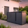 Metzler box na smetné nádoby | Bezdotykové ovládanie pomocou pedála | 3er | 240l | Oceľ s práškovým nástrekom | RAL 7016 antracitová