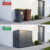 Metzler box na popelnice | pro 2 | 240l | z oceli | nerezová a masivní | RAL 7016 antracit