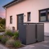 Metzler box na odpadkové nádoby | Bezdotykové ovládání pomocí nožního pedálu | 2x | 240l | Ocel s práškovým lakováním | RAL 7016 antracitová