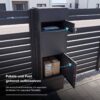 Metzler video domovní interkom s paketovou schránkou Bispo 2 | LAN/PoE | s přihrádkou na dopisy | personalizováno gravírováním | antracit RAL 7016