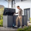 Metzler box na odpadkové koše | Bezručné ovládanie pomocou pedálu nohou | 4-dielna | 240l | oceľ s práškovou povrchovou úpravou | RAL 7016 antracitová