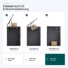 Metzler box na odpadkové koše s paketovou schránkou | sada | 4dílná pro 240 l | Paketbox XL s poštovní schránkou | ocel | antracit RAL 7016