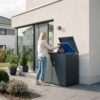 Metzler box na popelnice | pro 2 | 240l | z oceli | nerezová a masivní | RAL 7016 antracit
