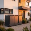 Metzler box na smetné nádoby | Bezdotykové ovládanie pomocou pedála | 3er | 240l | Oceľ s práškovým nástrekom | RAL 7016 antracitová