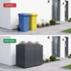 Metzler box na odpadkové nádoby s rastlinnou strechou | 2 ks | 240 l | z ocele | nerezová a masívna | RAL 7016 antracitová