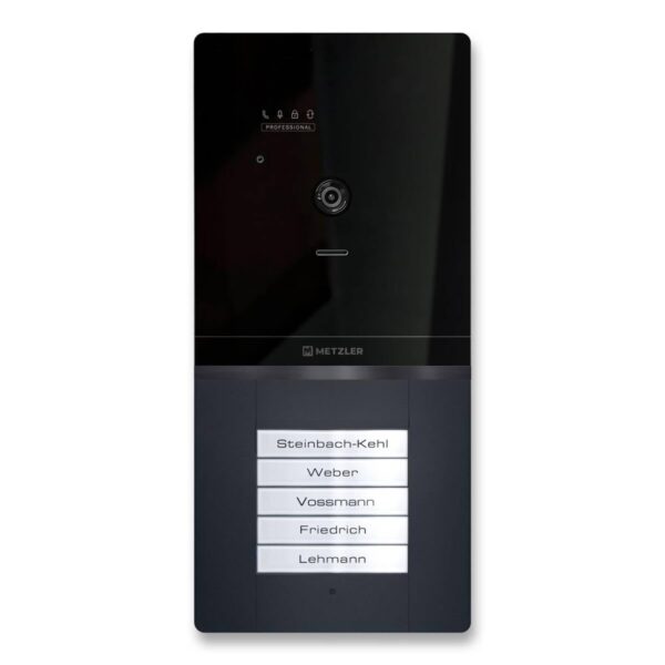 Metzler XDM10 PRO video domovní interkom s vyměnitelným jmenovkovým štítkem | 2drátová sběrnice | 5 tlačítek zvonku | Maxior