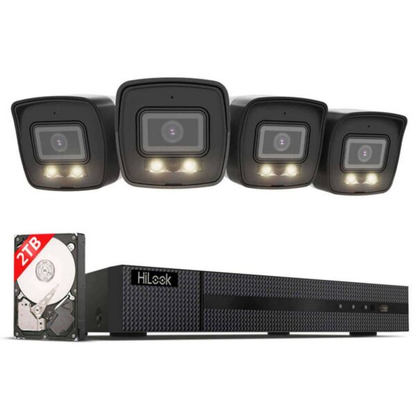 HiLook by HIKVISION 4K sada kamerového systému | 4* 4K Bullet kamera | Smart Hybrid Light | NVR 8-CH | 2 TB HDD | Smartphone aplikace