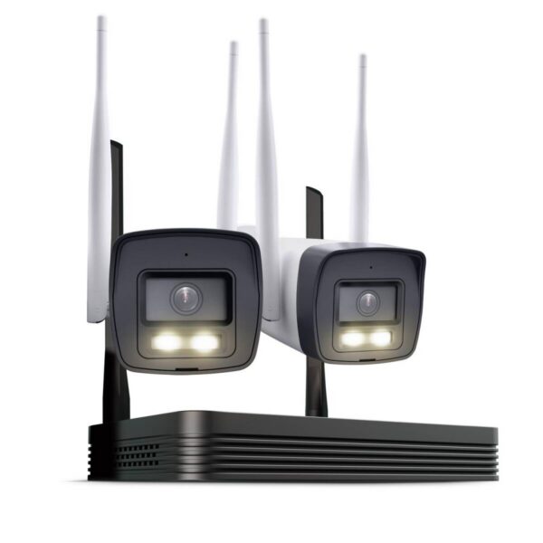 HiLook EasyLink WLAN Kit | 2x 4 MP Bullet bezpečnostné kamery | WiFi NVS | kompletná sada | detekcia osôb a vozidiel | farebné nočné videnie | 2-cestné audio | nepretržité 24/7 nahrávanie | IKS-2044BH-PH/W