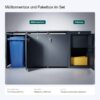 Metzler box na popelnice s paketovou schránkou | sada | pro 3 kusy po 240 l | paketová schránka XL s poštovní schránkou | ocel | antracit RAL 7016