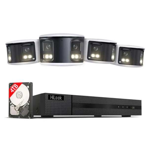 HiLook by HIKVISION 8 MP súprava bezpečnostných kamier | 180° zorné pole | 4* 8 MP Bullet kamera | Smart Hybrid Light | NVR 16-CH | 4 TB HDD | Smartphone aplikácia