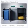 Metzler box na odpadkové nádoby s balíkovou schránkou | sada | 2-dielna pre 240 l | balíková schránka XL s poštovou schránkou | oceľ | antracit RAL 7016