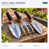 Metzler sada záhradného náradia 3-dielna | sadiaca lopatka, presádzacia lopatka & ručný kyprič | hliník | ergonomický & protišmykový