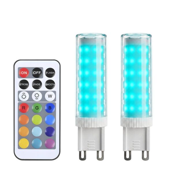 Metzler G9 LED světelný zdroj RGBW | Stmívatelné pomocí dálkového ovladače | sada 2 ks | měnící barvu