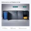 Metzler box na odpadkové koše s paketovou schránkou | sada | 4dílná pro 240 l | Paketbox XL s poštovní schránkou | ocel | antracit RAL 7016