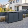 Metzler box na smetné nádoby | Bezdotykové ovládanie pomocou pedála | 3er | 240l | Oceľ s práškovým nástrekom | RAL 7016 antracitová