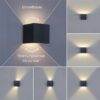 Metzler LED nástěnné svítidlo Up-Down | IP65 | nastavitelný kužel světla | 9W | teplá bílá 3000K | vyměnitelný světelný zdroj G9 | Cube