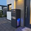 Paketový box Metzler s poštovní schránkou | s LED | boční průhledová okénka | personalizovaný gravírováním | Bispo 2