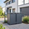 Metzler box na odpadkové nádoby | Bezdotykové ovládání pomocí nožního pedálu | 2x | 240l | Ocel s práškovým lakováním | RAL 7016 antracitová