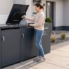 Metzler box na odpadkové nádoby s balíkovou schránkou | sada | 2-dielna pre 240 l | balíková schránka XL s poštovou schránkou | oceľ | antracit RAL 7016